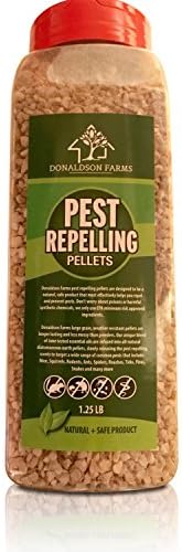 Donaldson Farms Pest Repelling Pellets - All Natural - Repel Mice, Rodents, Squirrels, Ants, Spiders, Roaches, Ticks, Fleas, Snakes and Much More! Safe to Use Anywhere! Natural Essential Oil Blend!