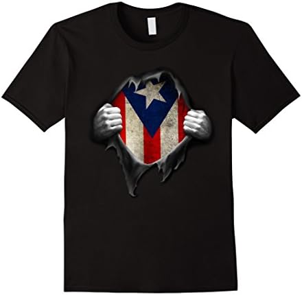 Men's Puerto Rico Flag T Shirt. Proud Puerto Rican 3XL Black