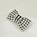 Douqu Clastic Wild Black White Dots Crystal Bow Artificial Leather Shoe Clips Charms Sandals Boots Clips Pair (Black)