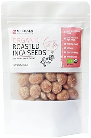 Mekhala Living Organic Roasted Inca Seeds (Sacha Inchi) 40gm/1.41oz (Sampler 4-Pack)