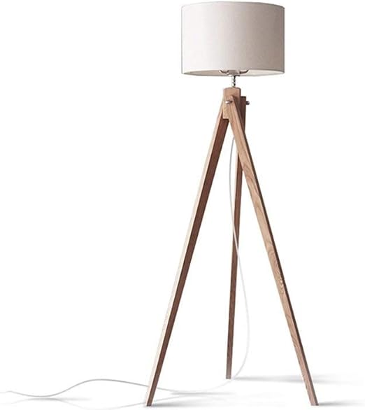 H Yina Lampara De Pie De Tripode Diseno Moderno Iluminacion De Madera Para Habitaciones Familiares Luz Ambiental Lampara De Encuesta De Pie Alta Lampara De Pie Blanca De 150x40 Cm Amazon Es Hogar