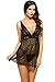 Avidlove Women Sexy Lace Babydoll Lingerie V Neck Chemise Sleepwear Dress Black L