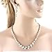 EVER FAITH Simulated Pearl Crystal Bridal Necklace Earrings Bracelet Set Clear