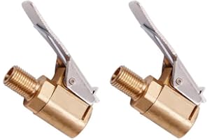 MEISO 2Pack Tire Air Chuck with Clip Adapter Heavy Duty 8mm Clip on Brass Locking Tire No Leakage Air Inflator Accessories fo