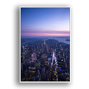 Framed Canvas Wall Art for Living Room, Bedroom Brooklyn Bridge and New York City Canvas Prints for Modern Home Decoration Ready to Hang - 16"x24" inches