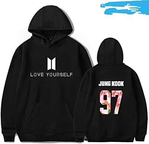 XBeshine Kpop Hoodies Bangtan Boys BTS Love Yours JIN SUGA JIMIN V Unisex Fleece Sweatshirts (XL, JUNGKOOK)