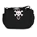Black Canvas Messenger Satchel Diaper Bag with Pink Argyle Skull