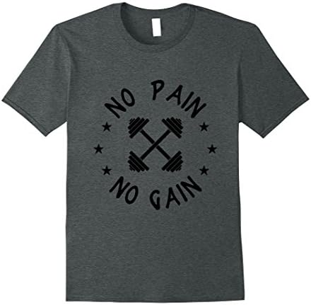 Mens C535 NO PAIN NO GAIN Gym T Shirt Workout MMA Motivation XL Dark Heather