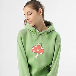 KEEVICI Women Cute Frog Sweatshirt Kawaii Mushroom