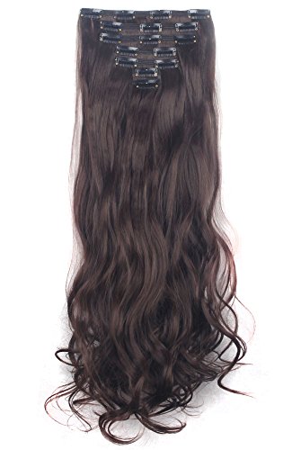 3-5 Days Delivery 7Pcs 16 Clips 23-24 Inch Thick Curly Straight Full Head Clip in on Double Weft Hair Extensions 20 Colors
