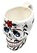 Atlantic Collectibles White Tribal Day of The Dead Red Rose Sugar Skull Drink Coffee Mug Cup Ceramic 6.25