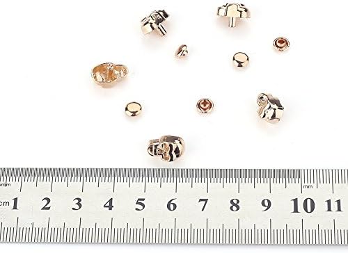 100 Sets Skull Rapid Rivets Spike Double Cap Studs for Bracelet Bag Leather DIY Craft (style 1)