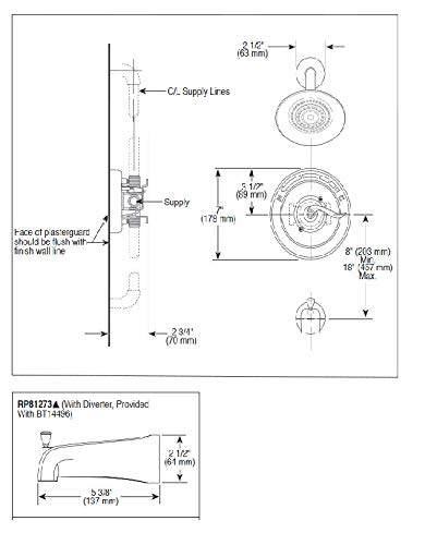 Delta Faucet Windemere Single-Function Tub and Shower Trim Kit with Single-Spray Shower Head, Stainless BT14496-SS (Valve Not Included)