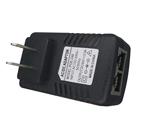 Excelity Wall Plug POE Injector with 48v Power Supply 802.3af for Security IP Cameras IP Phones, 10/100Mbps