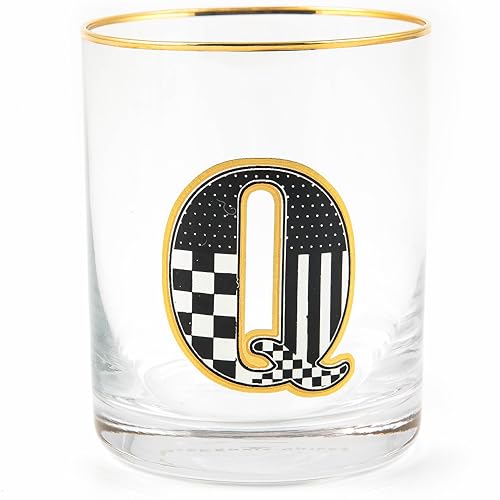 MACKENZIE-CHILDS Monogram Tumbler Glass Tumbler Letter