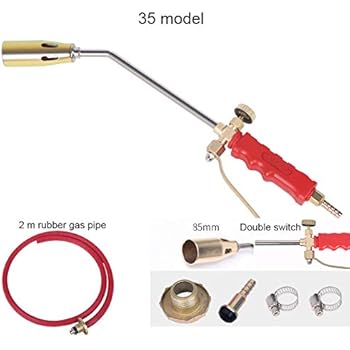 Turbo Torch Air Acetylene Torch Kit Propane Heating Nozzle Rosebud Tip Single-Head Heating Torch Kit Gas Heating Tip/Nozzle for Oxy-Acetylene, Model 35 (Double Switch)