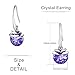Mondaynoon Christmas Gift Magic Love Bean Women's Swarovski Element Crystal French Wire Dangle Earrings (Tanzanite1177)
