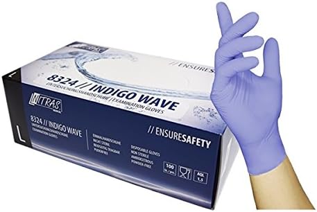 Nitras disposable gloves Indigo wave (8324), dark blue, sise: XL - box each 100 pieces.