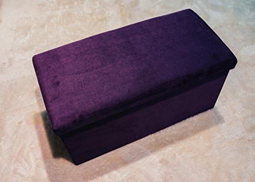 Ointime Storage Strong and Sturdy Ottoman Bench Corduroy Foldable Waterproof Quick and Easy Assembly Purple Footstool 30x15x15'' Toy and Shoe Chest Versatial Space-Saving