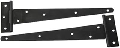 Securit 2x 12 Inch Tee Hinge Black Shed Door Gate Hinges