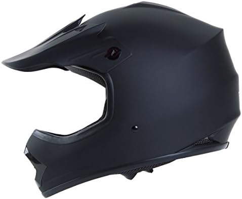 IV2 Youth/Kid Size Matte Black High Performance Motocross, ATV, Dirt Bike Helmet [DOT] - Medium