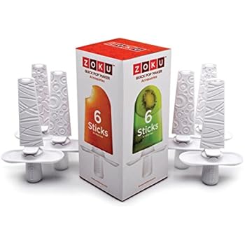 Zoku Set of 6 Popsicle Sticks and Drip Guards, Compatible with Zoku Quick Pop Maker