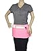 DALIX Waist Aprons Commercial Restaurant Home Bib Spun Poly Cotton Kitchen (3 Pockets) (1, Pink)