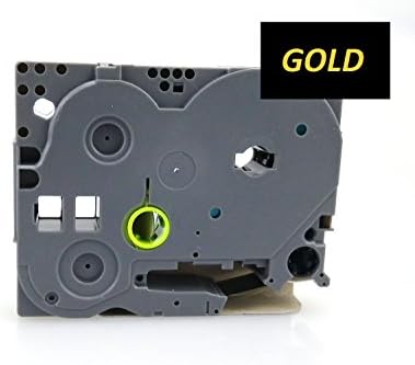 18mm Width Laminated Label Tape for Brother P-Touch PT-1000. Gold ON Black. 8m in Length. TZe-344. See Description for List of Compatible Printers. TZ-344