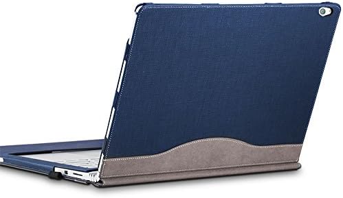 Laptop Cover Case for Microsoft Surface Book 2 15 inch – Premium PU Leather Detachable Protective Flip Folio Case, Two Ways to use (Blue)