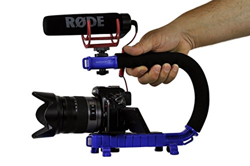 Cam Caddie Scorpion Jr. Limited Edition Collapsible Stabilizing Camera/Smartphone Handle w/Hot Shoe Mount - Blue - Thumbnail 7