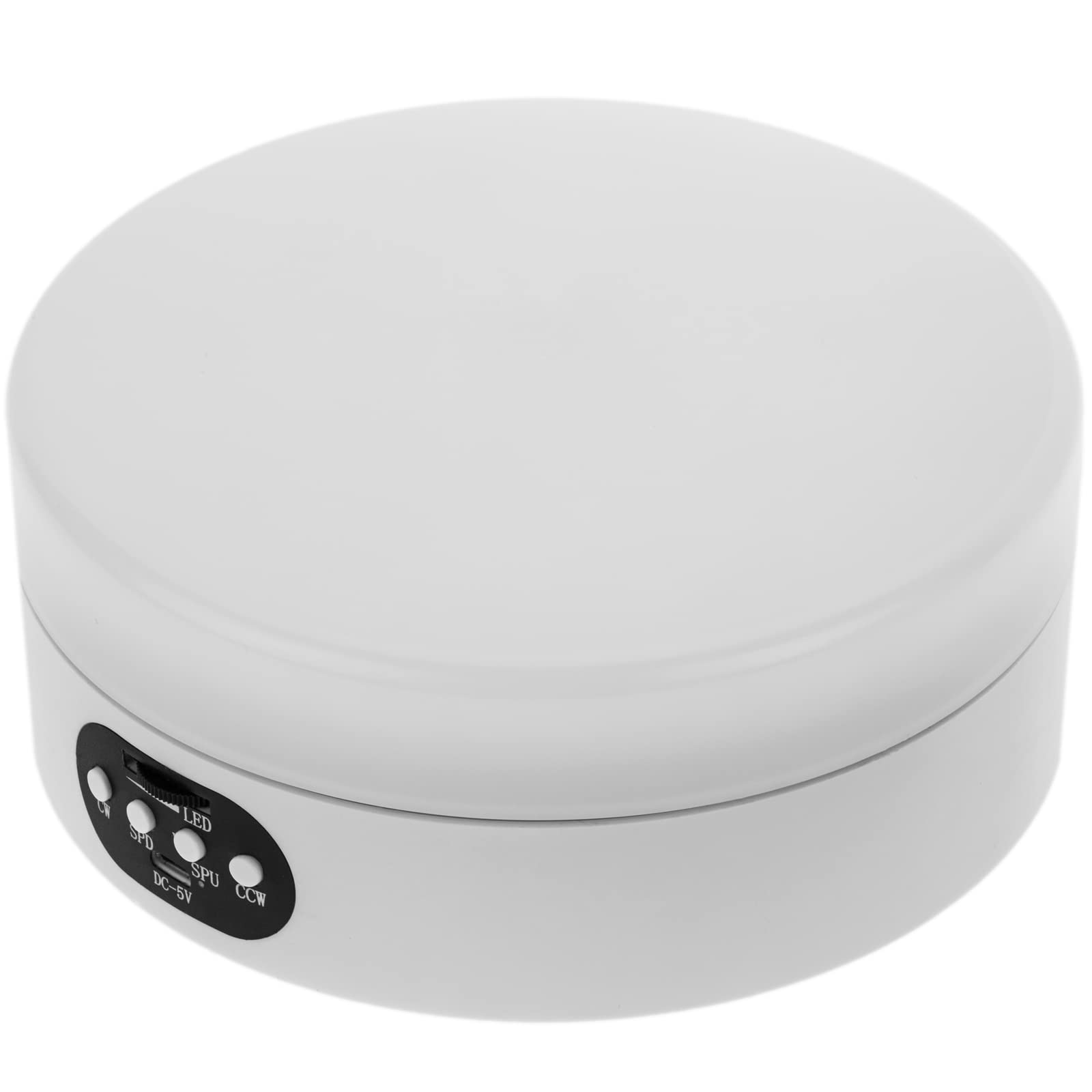 PrimeMatik - Electric rotating turntable 16cm white with LED illumination