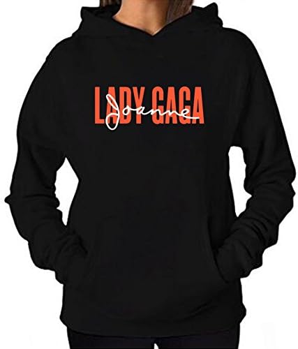 Kaari Success Women's Lady Gaga Joanne Neon Logo Hoodie Casual Hoodie L Black