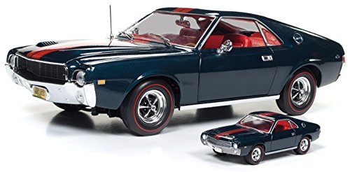 1968 AMC AMX Hardtop Blazer Blue "Class of 68" 50th Anniversary 1/18 and 1/64 2 Cars Set Limited Edition to 1002 pieces Worldwide Diecast Model Cars by Autoworld AMM1124 - Thumbnail 6
