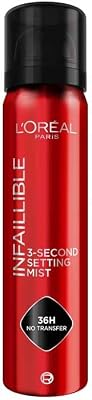 L'oréal paris infaillible makeup setting spray, à prova d'água, permanece até 36 horas, 75 ml