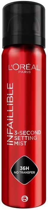 L'oréal paris infaillible makeup setting spray, à prova d'água, permanece até 36 horas, 75 ml