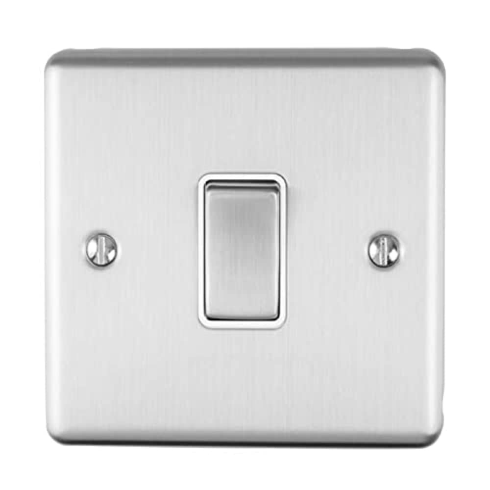 Enhance Decorative intermedite Switch Satin Stainless Finish With White Trim