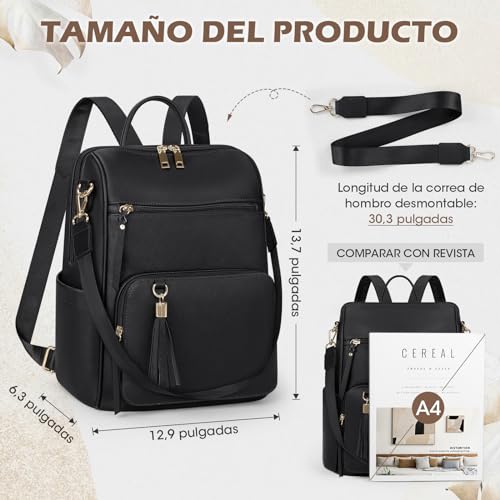 Mochila Monedero para Mujer, Mochila De Viaje Antirrobo De Diseñador De Cuero Mochila Informal De Moda Mochila para Mujer Bolsos De Hombro Grandes para Mujer