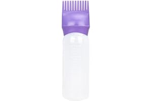 TULOBI Root Comb Applicator Bottle with Graduated Scale,Oil Applicator for Hair Dye,Hair Coloring,Scalp Treament Essential,6 Ounce Hair Oil Applicator BrushԺàDark PurpleԺâ
