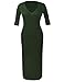 Rocorose Women's Sexy Deep V Neck 1/2 Sleeve Bodycon Strechable Knitted Sweater Dress