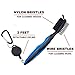 FBJW Golf Club Brush, 2 Sided Bristle Club Groove Cleaner with 2 Ft Retractable Zip-line Aluminum Carabiner, Ergonomic Designed and Lightweight, Easily Attaches to Golf Bagï¼ˆBlueï¼‰