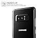 Note 8 Case, Clear Transparent Protective Slim Fit Full Body Armor Defender Bumper [Wireless Charging Compatible] Cover for Samsung Note 8 (2017) by Lumion (Diamond Bumper - Black)