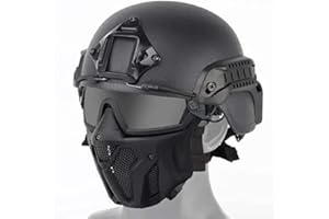 AIFORDGE Tactical Fast Helmet with Detachable Anti-Fog Goggles and Breathable Mask, for Airsoft Paintball Hunting and Shooting CS Outdoor Sports