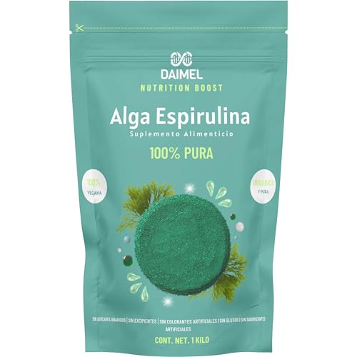 Daimel | Alga Espirulina Pura En Polvo 1kg Superfood Orgánica 100% pura
