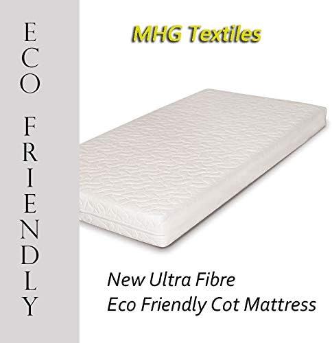 MHG Textiles Baby Cot Mattress 120x60x7.5cm – Firm, Breathable & Hypoallergenic – Waterproof with Removable Zipped Cover – Washable Crib Mattress for Newborns, Babies & Toddlers