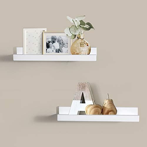 ZGZD Picture Ledge Shelf White Wall Storage Shelves Display Floating
