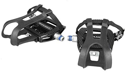 Venzo Pro Indoor Fitness Exercise Spin Bike Compatible with Shimano SPD Pedals with Toe Clips & Cleats – Compatible with Peloton Bike