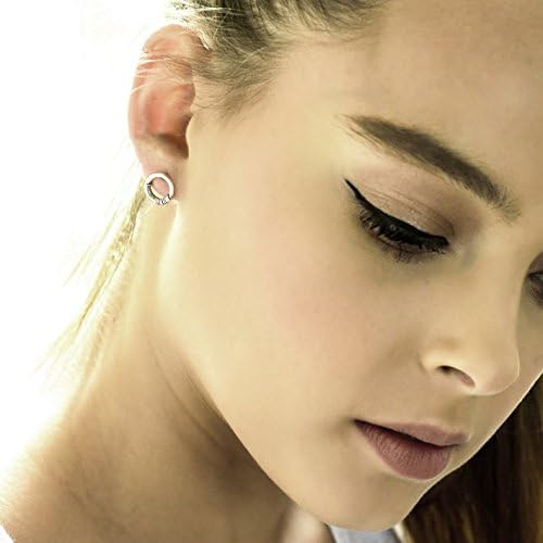 Open Circle Round Ring Tiny Stud Earrings, Rock Style Wire Wrapped Eternity Handmade Post Earrings