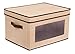 Internet's Best Storage Box with Window - Durable Storage Bin Basket Containers with Lids and Handles - Clothes Nursery Toys Organizer - Brown (Beige)