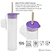 Multi-purpose Reusable Snack -Container & Ice Pop Mold with Accessory Cap for Straw & Popsicle Stick - 4 Pack Clear