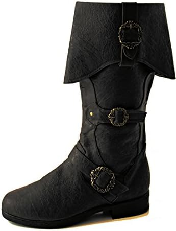 Steampunk Western Medieval Renaissance Ringmaster Cosplay Cowboy Halloween Mens Boots (M (10-11))